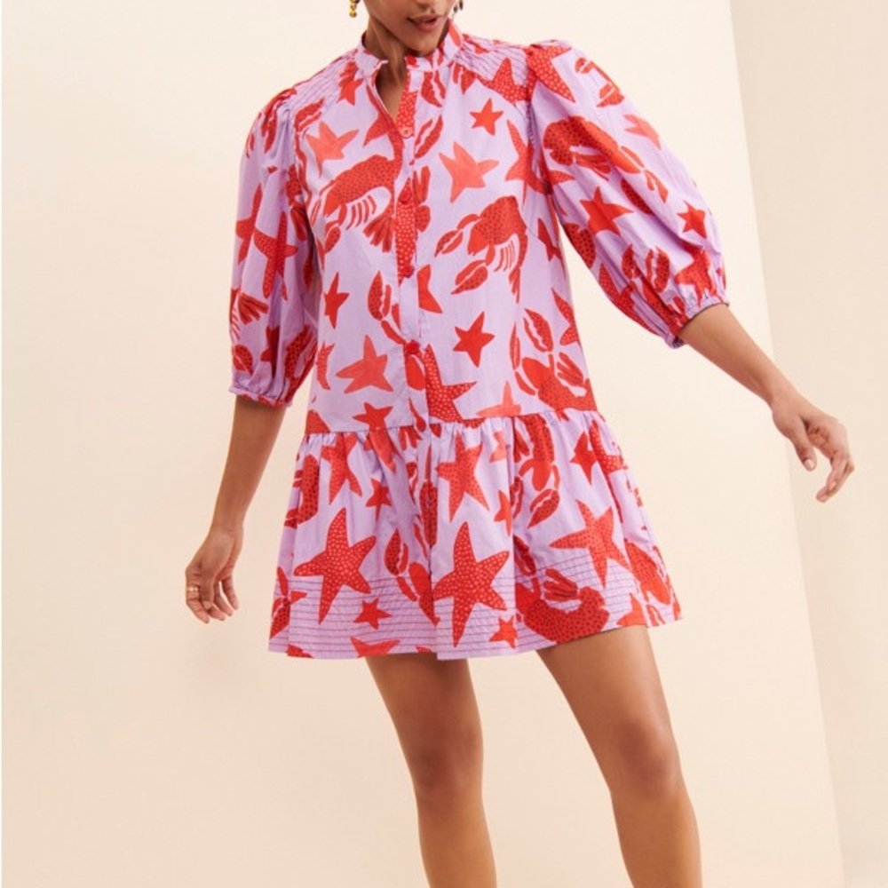 Farm Rio "Lobster Sky" Mini Dress (Size Small)